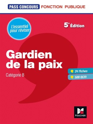 cover image of Pass'Concours Gardien de la paix Cat. B--Entrainement et révision